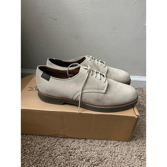 Bass Other - Bass Mens Utility Oxford Tan Suede Lace Up Dress Shoes 10.5 Made in USA